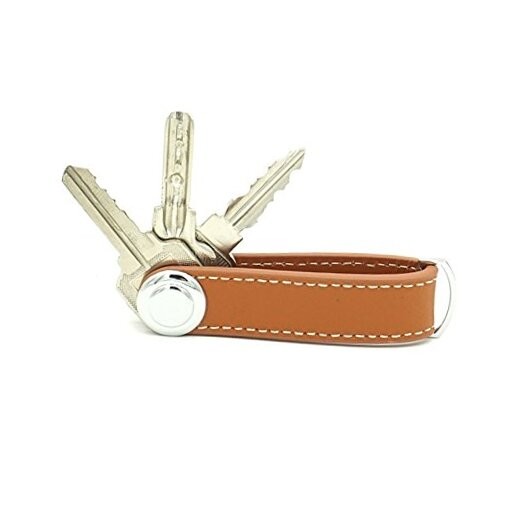 Compact Key Holder - Stylish & Practical Pocket Key Organizer With Brown