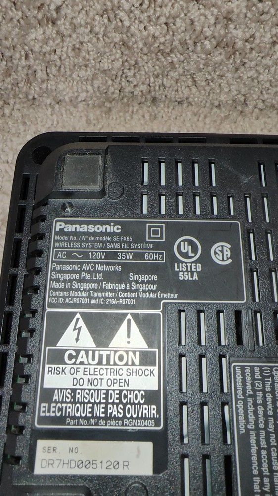 Panasonic Wireless Speaker System SE-FX65 Receiver Only