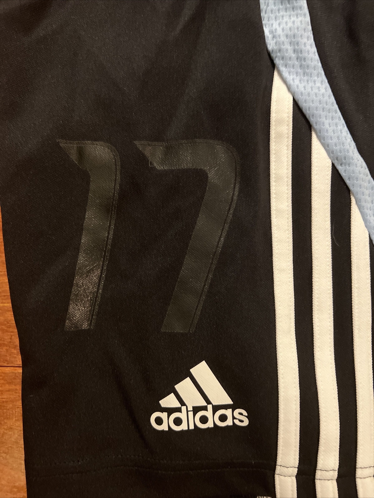 Adidas Houston Dynamo Soccer Shorts Player Issue # 17 Size Large Climacool Black