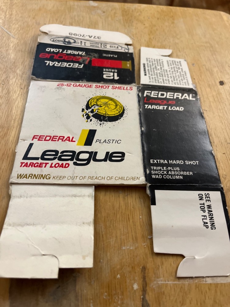 Federal League Target load 12 ga. empty box