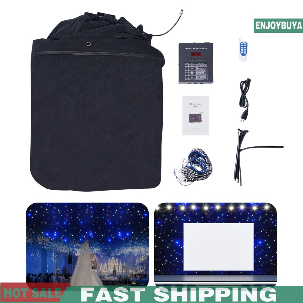 LED Star Stage Backdrop Star Curtain DMX512 Background Starry Sky W/ Controller