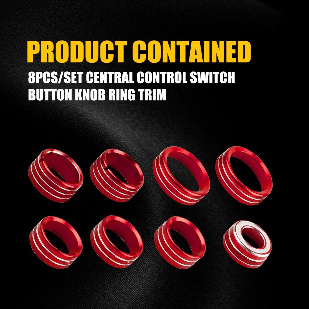 Central Control Switch Button Knob Cover Trim Ring For Chevy 2014-2018 Silverado