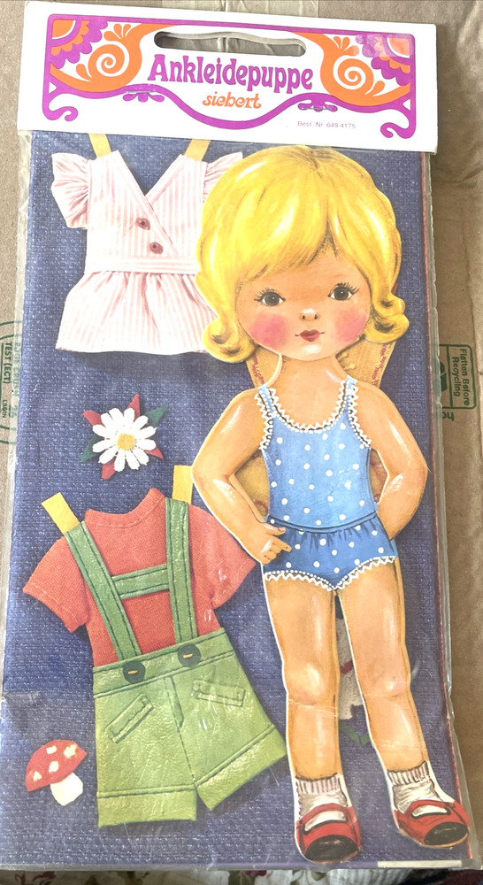 Vintage German Paper Doll 1979 Blonde Unopened