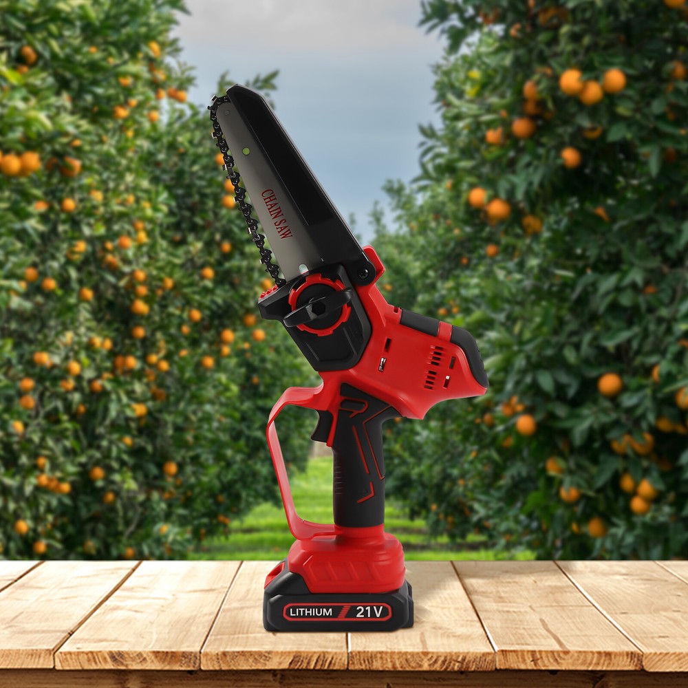 Electric Compact Portable Chainsaw Rechargeable Battery Powered Cutting Logging