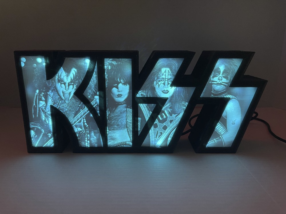 KISS light box, v3, Litho, with LED colored lights and built in Sound Sensor