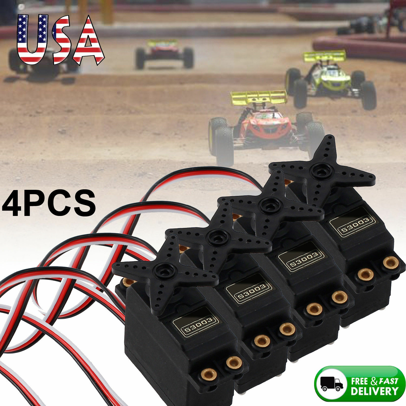 4PCS High Torque Standard Servos For Futaba S3003 RC Car Plane Boat Helicopter
