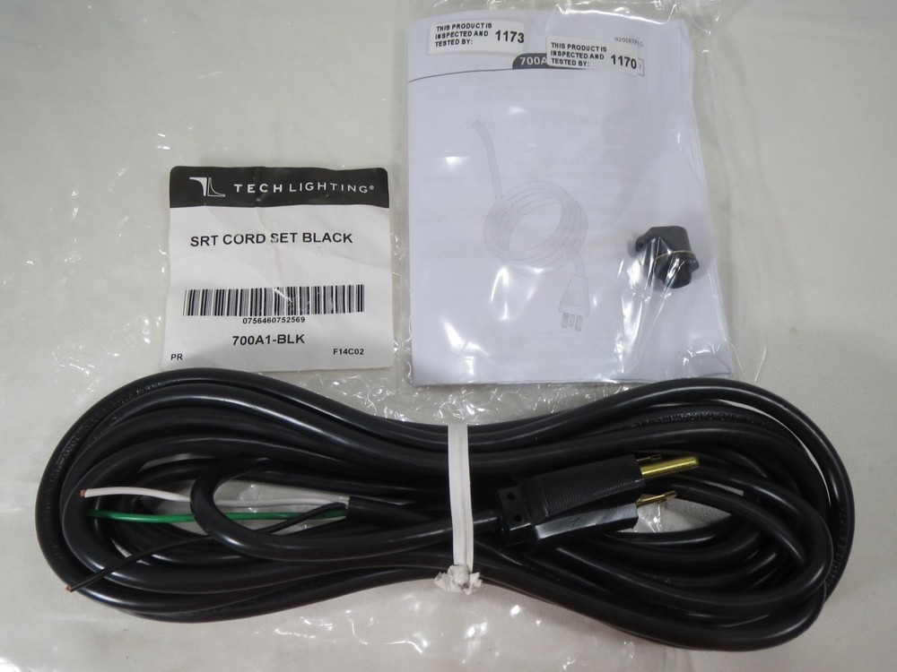 Tech Lighting Plug Option Black 700A1-BLK NEW
