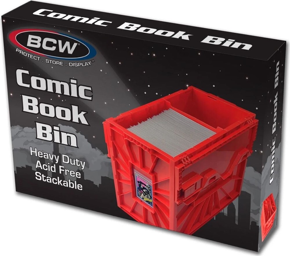 BCW Short Plastic Red Heavy Duty Acid Free Stackable Comic Book Storage Bin