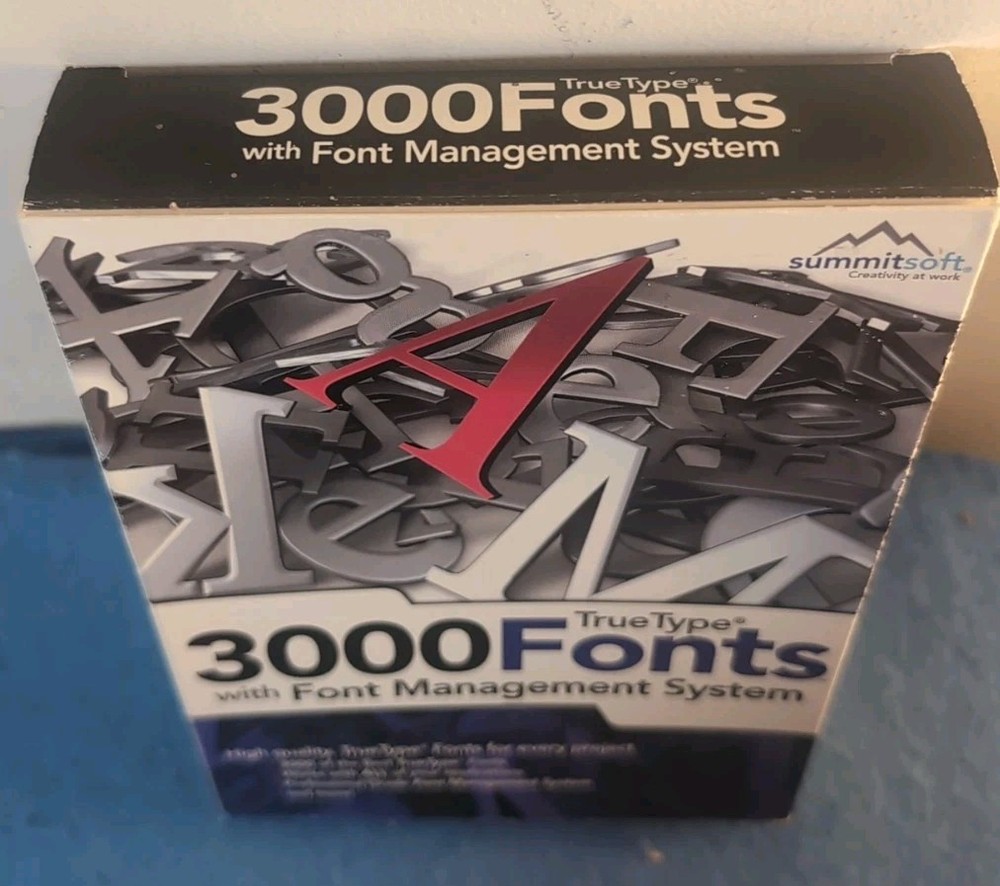 3000 Creative Fonts -Summitsoft - Windows- Software Package Words Serif FREE SHP