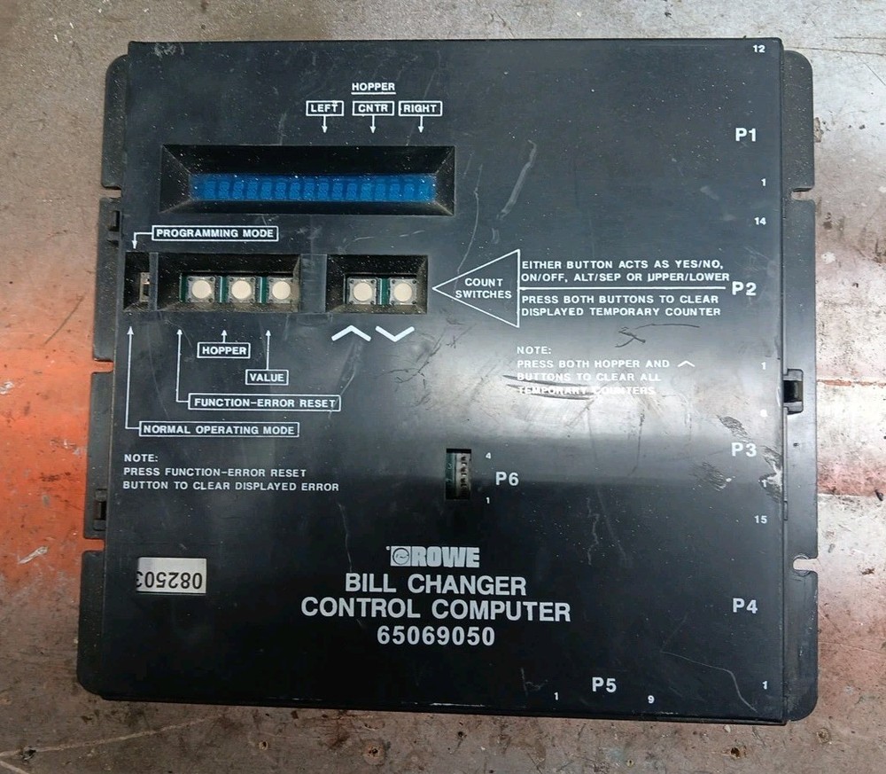 Rowe Bill Changer Control Computer 65069050 Untested