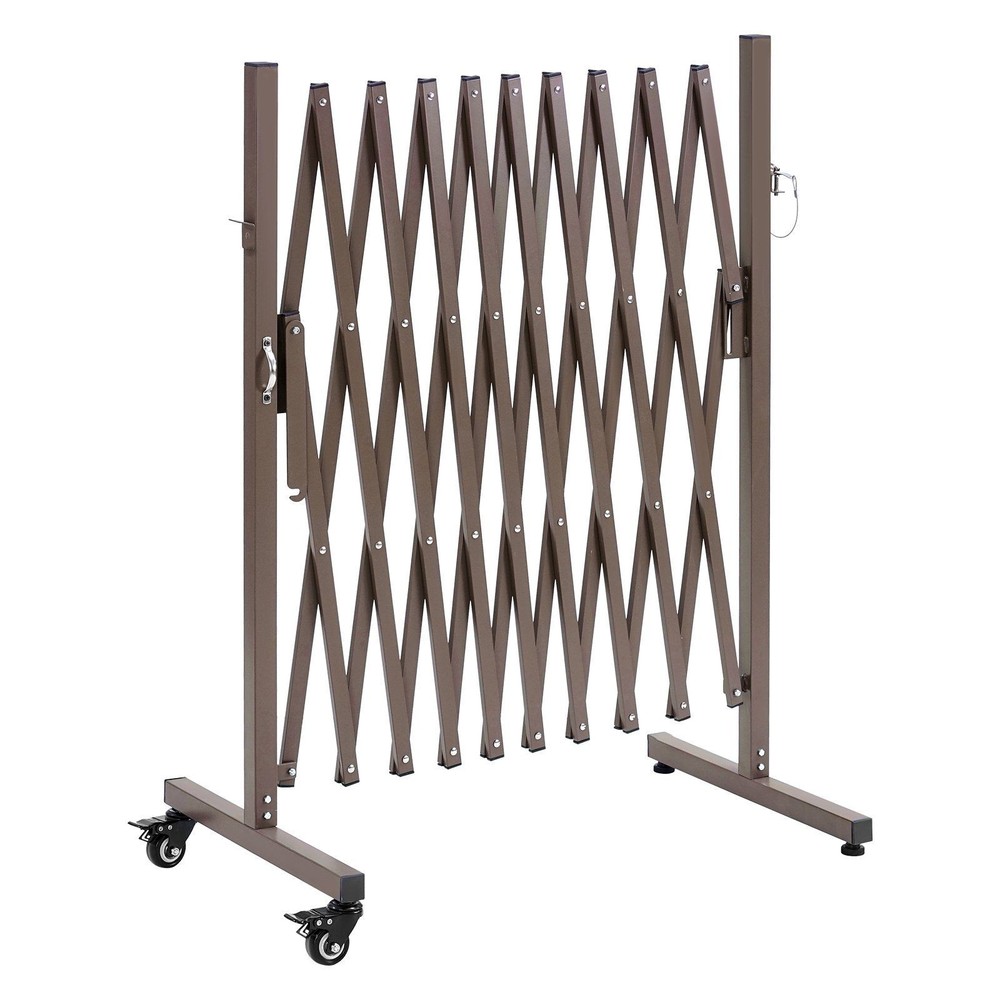 Mobile Folding Barricade: 10FT Extendable, Locking Casters, Patio/Garden Use