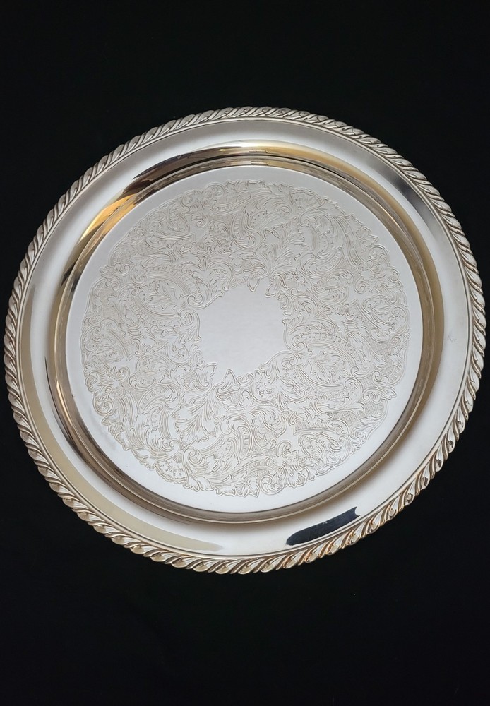 Oneida 12" Silverplated Serving Tray, Arcadia Design, Ca. 1960's-1980