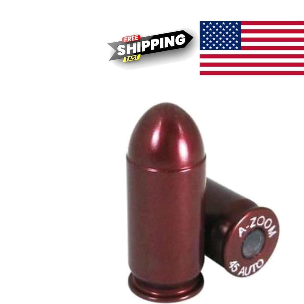 Azoom 45 ACP Snap Cap Red Plastic Training Dummy Ammunition for Safe Practice