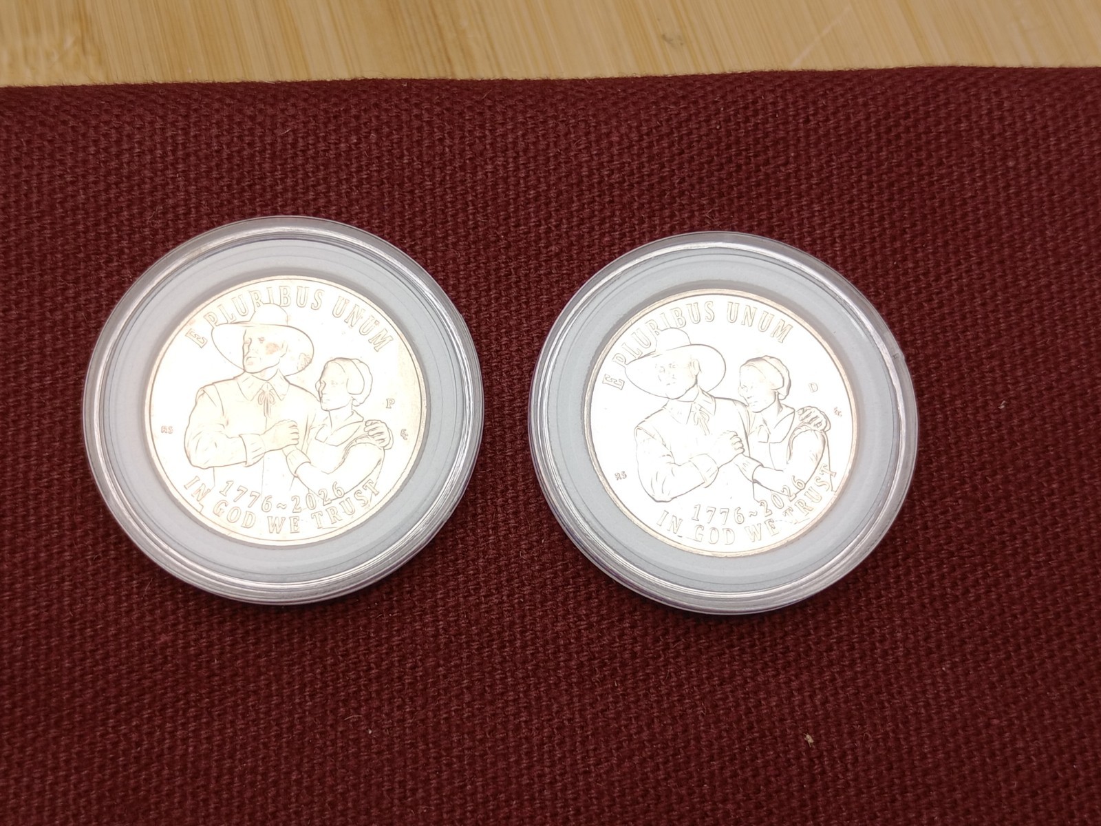 2026 P&D Mayflower Quarter SemiQ 1776-2026 (2) Coin Set in Capsules 💥SHIPS NOW