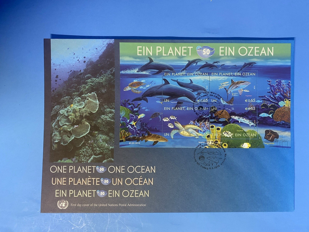 2010 UN LARGE FIRST DAY COVER  - ONE PLANET ONE OCEAN
