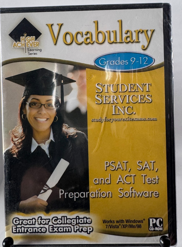 High Achiever Learning Series Test Prep Grades 9-12 PC CD-ROM | PSAT, SAT, ACT
