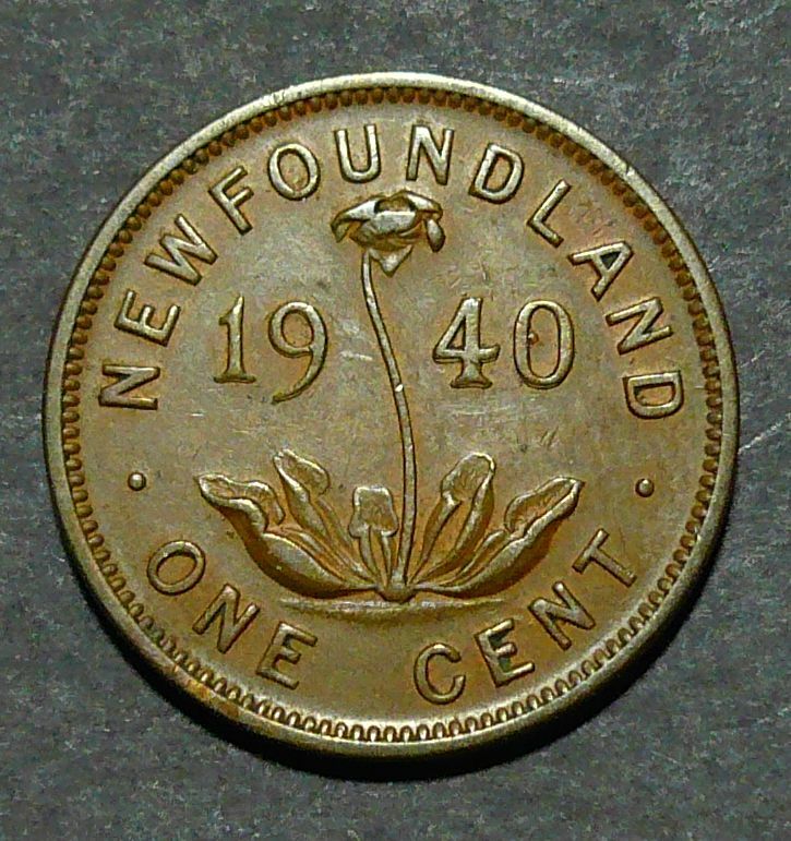 1940 Newfoundland Small 1 Cent - Double Date
