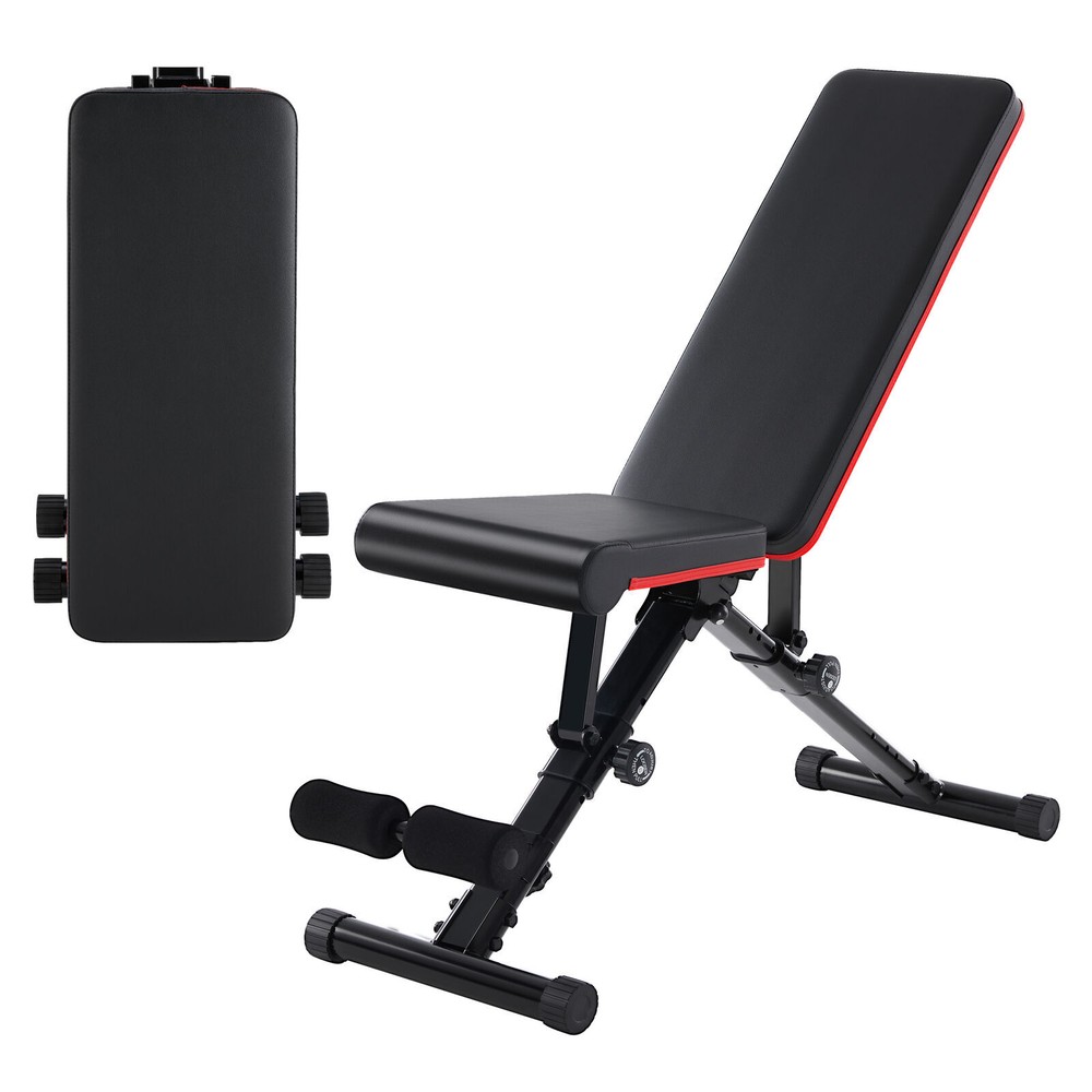 Adjustable Sit Up Weight Bench Foldable Strength Training Flat Incline Decline