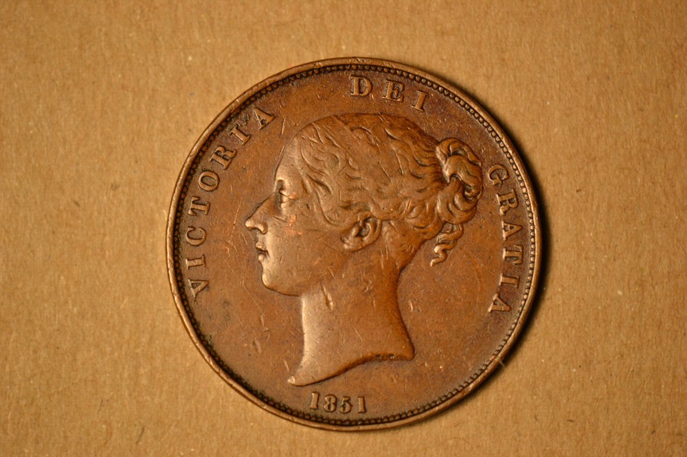 Great Britain: 1851 Penny- Brown EF with some reverse scratches.