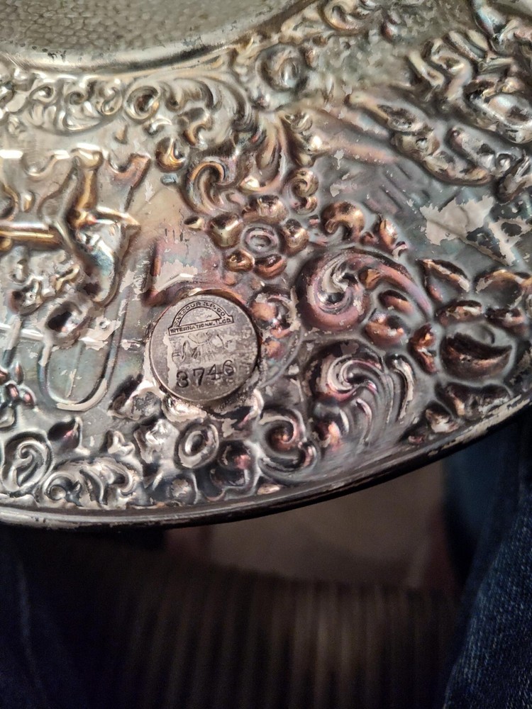 Antique Barbour International Victorian Silver Plate Brides Basket Centerpiece