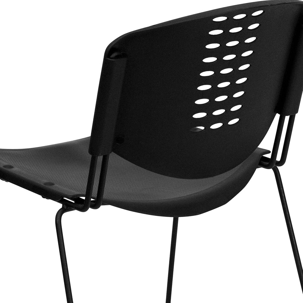 HERCULES 5-Pack 400 Lb Capacity Black Stack Chairs with Frame