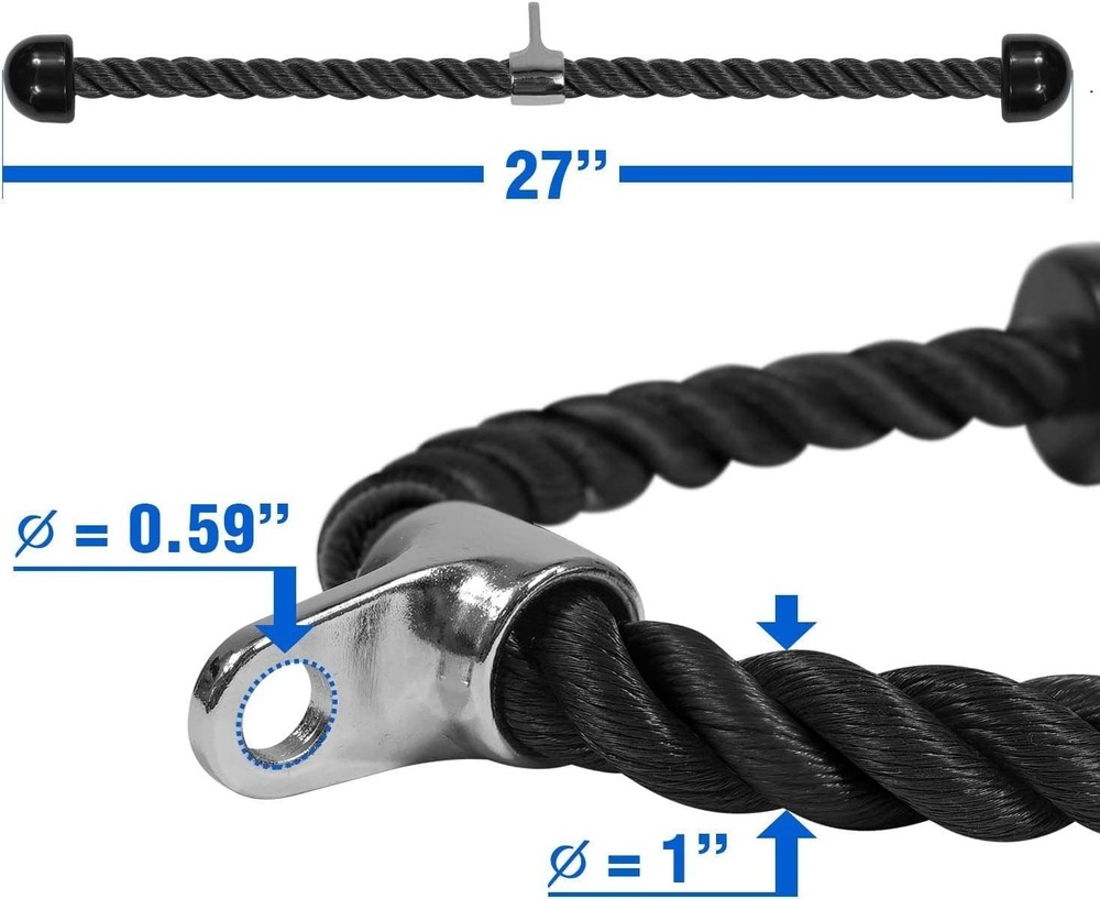 Compact Cable Machine Kit: Tricep Rope and Bars for Maximum Performance - 880 LB