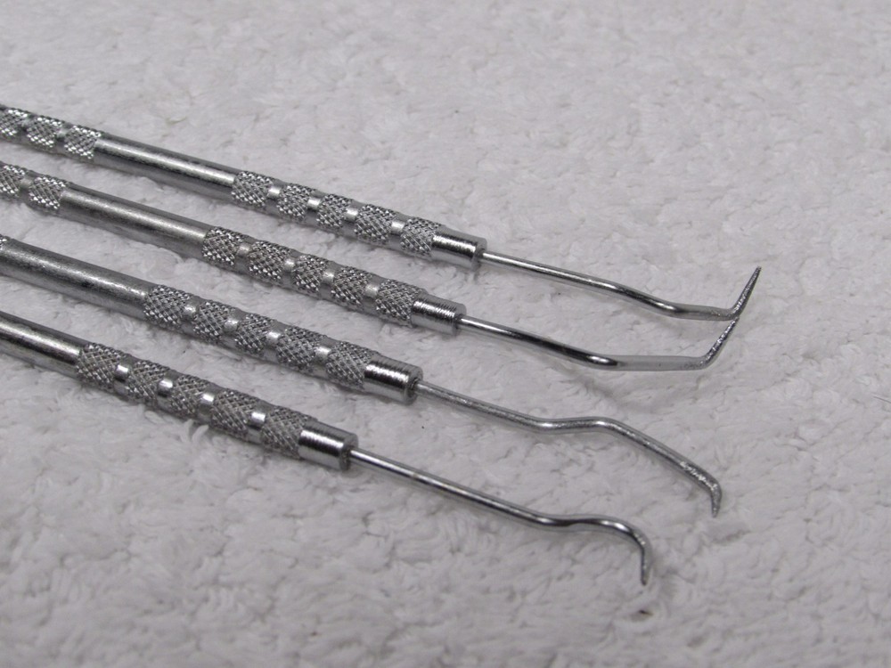 A/C O-RING COMPRESSION FITTING GASKET REMOVAL WAX TOOL 4 PROBE PICKS DOUBLE ENDS