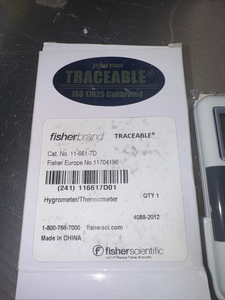 Fisher Scientific Traceable Minimum/Max Memory Thermometer Hygrometer, New LO1