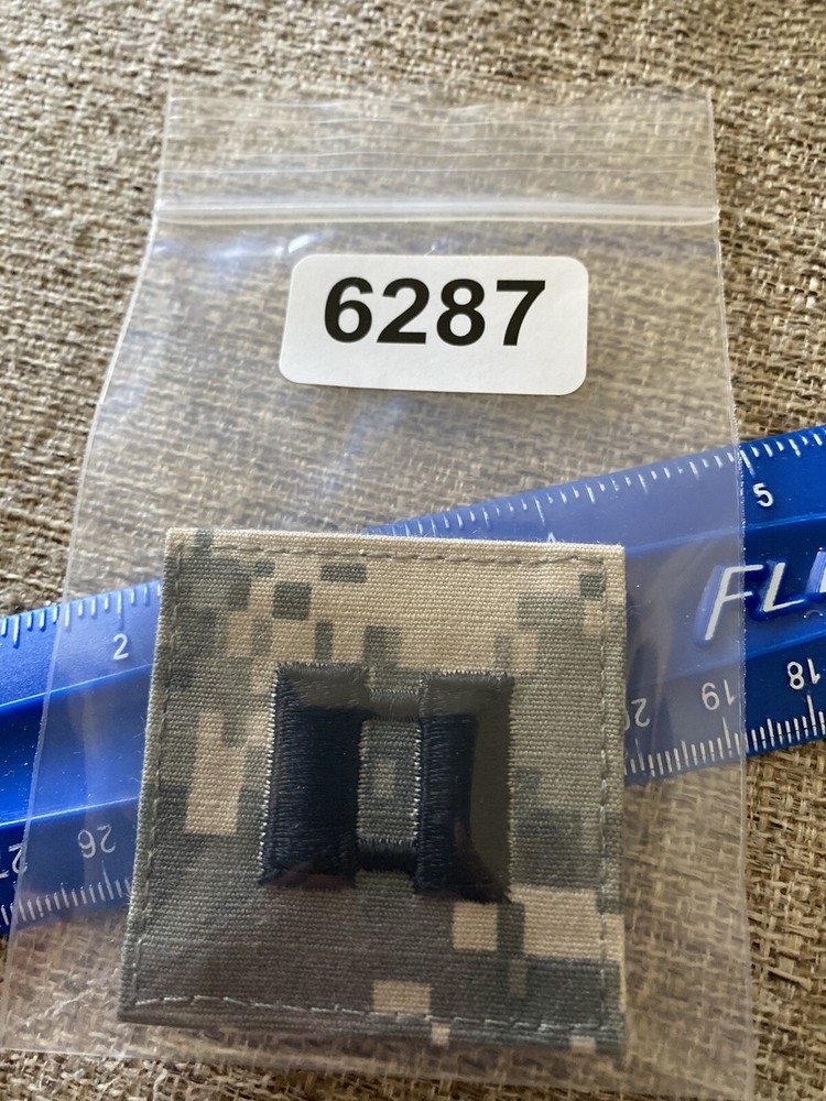 US Army Captain CPT O-3 Rank ACU Hook / Loop Pattern Military Patch INV6287