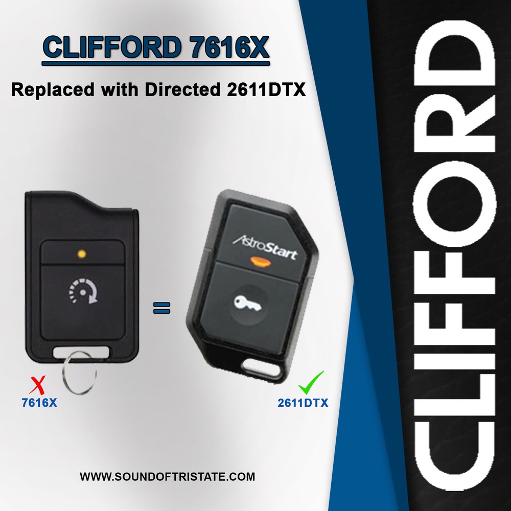 Clifford 7616X Directed Electronics 1-Way 1 Button Remote for DS4/DS4+