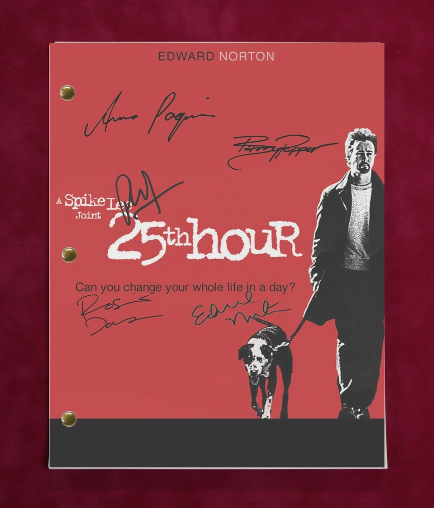 25th Hour Movie Script with reproduction signatures