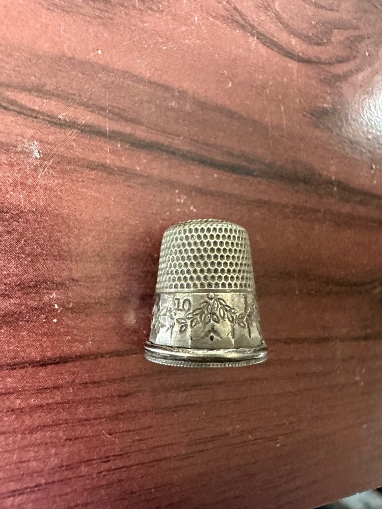 Antique Sterling Silver Thimble size 10