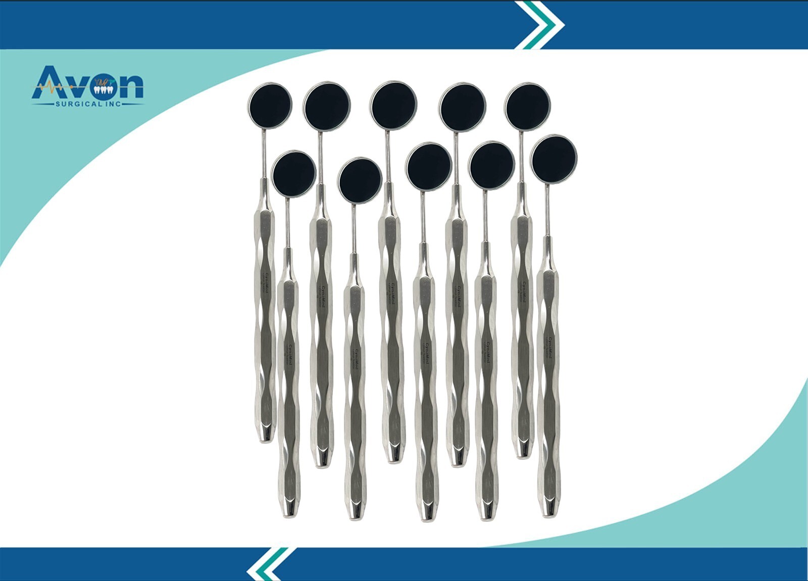 Dental Mouth Mirror with Hollow Handle Silver, Size #5 Lightweight, German Steel