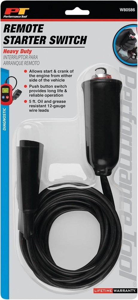 Durable Remote Engine Starter with 5-ft Heavy Duty Leads & Safe Operation Light