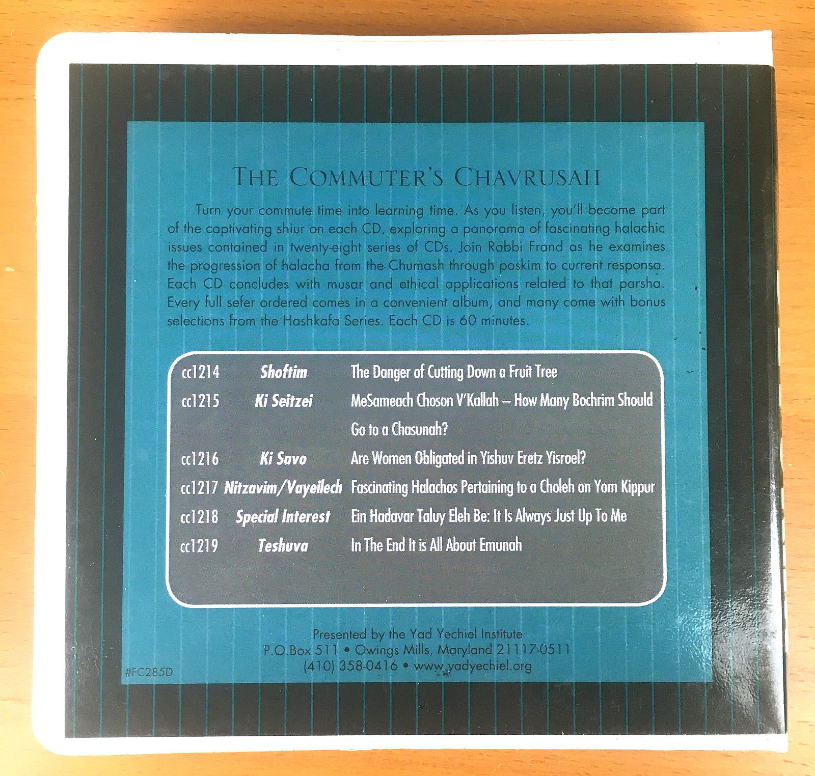 Rabbi Yissocher Frand DEVORIM Commuter's Chavrusah Lecture Series 28 - 6 CD Set