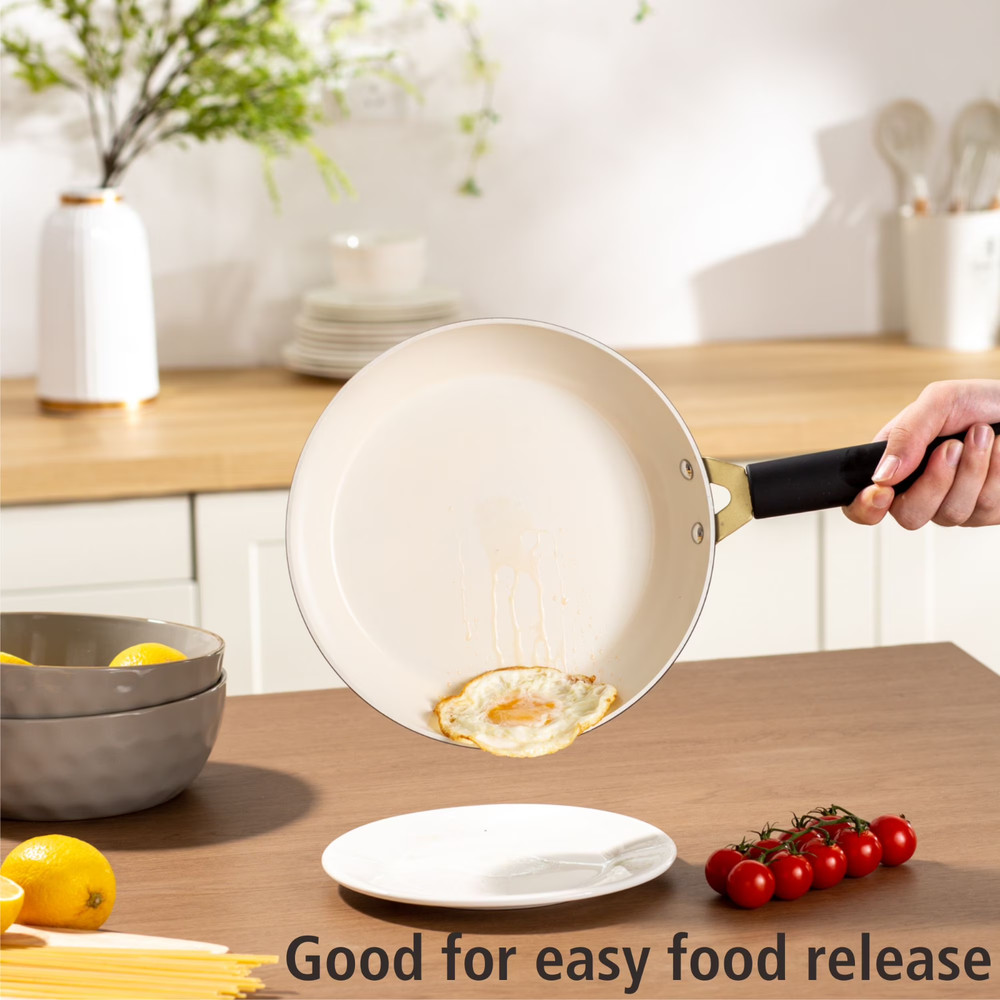 Mainstays Striped 10 Pcs Nonstick Ceramic Cookware Set Black