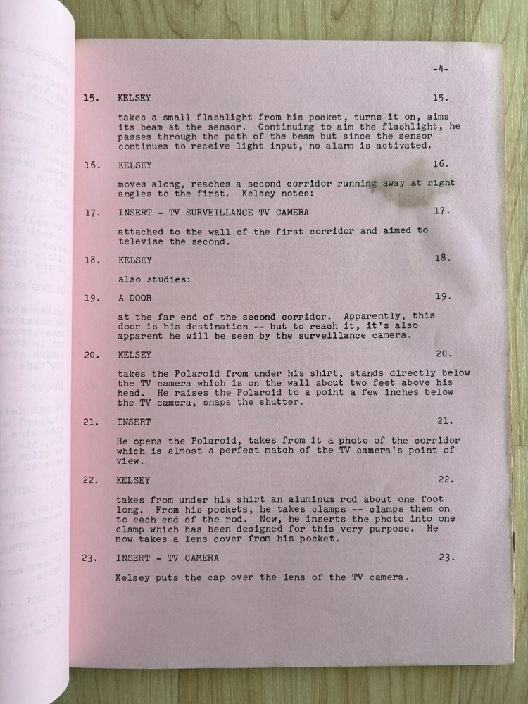 Hawaii Five-O 'School for Assassins' Original Script Final Draft