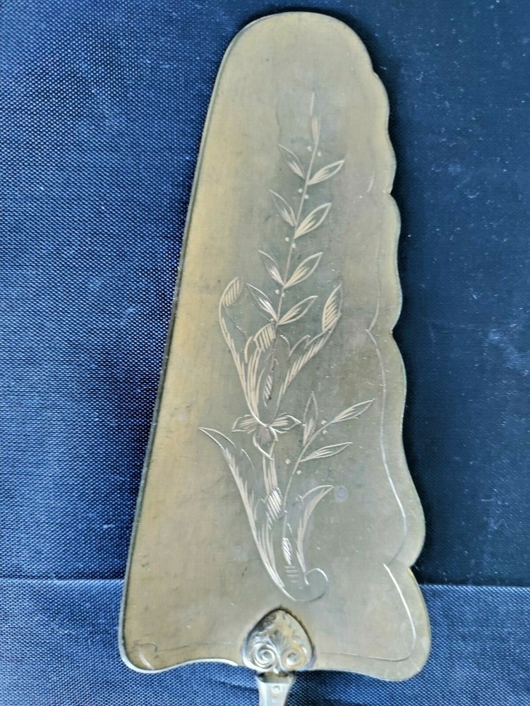 Ornate Unique Antique Silver Handle Fish Server