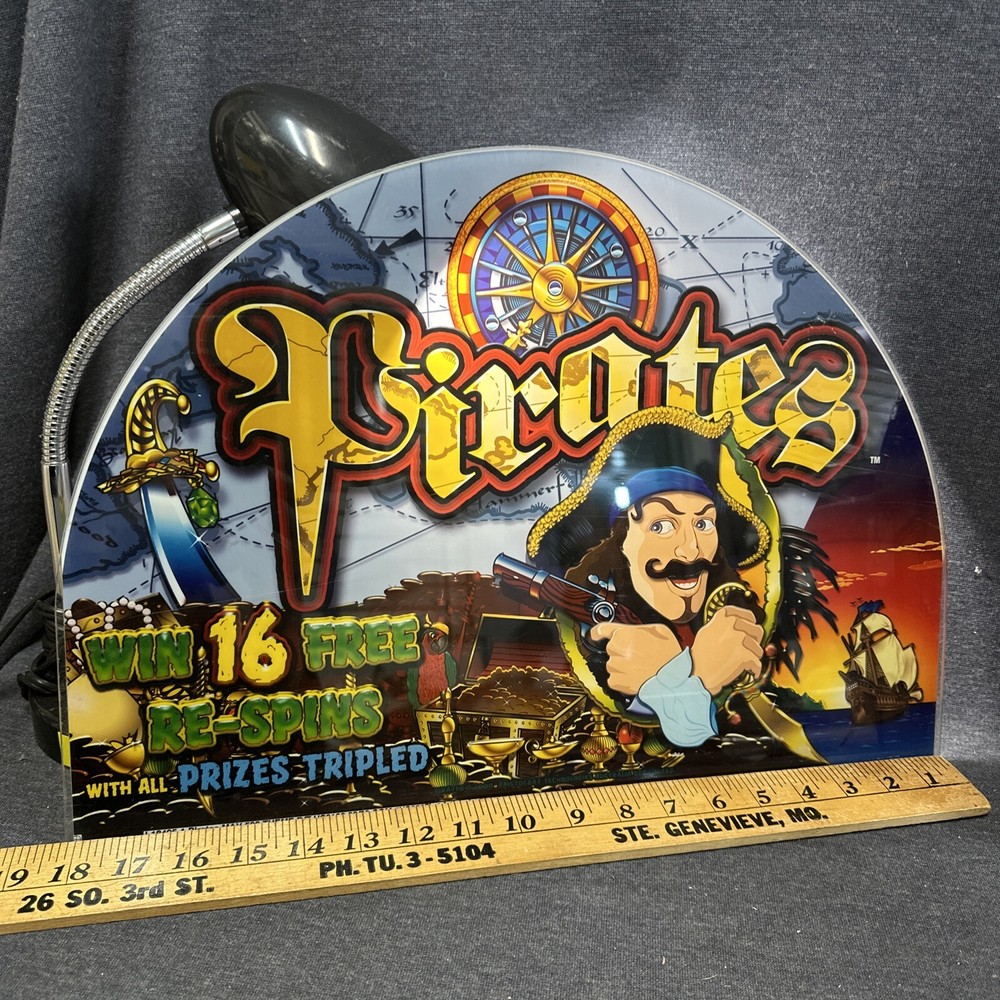 Slot Machine Plastic Insert Face Plate Pirates 8/16/2002 Prototype