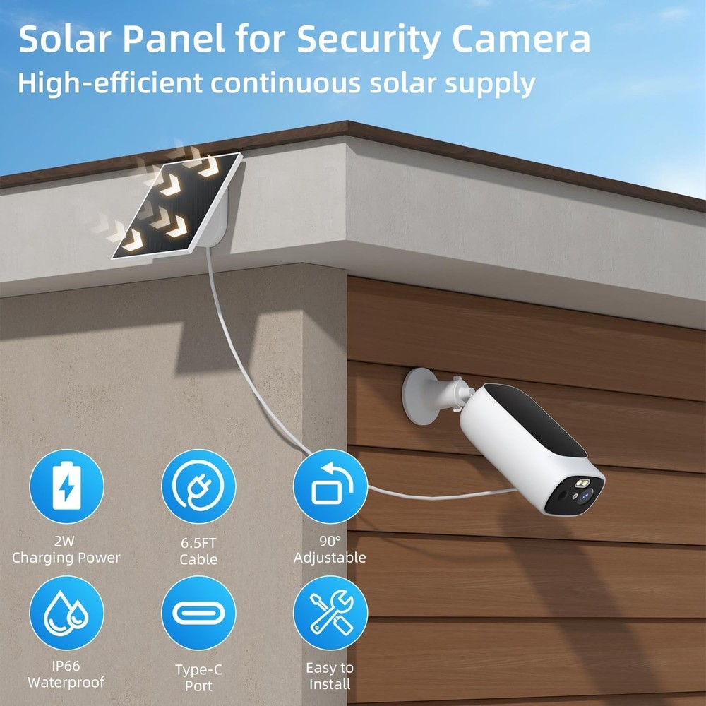 2K solar security camera outdoor camera wireless