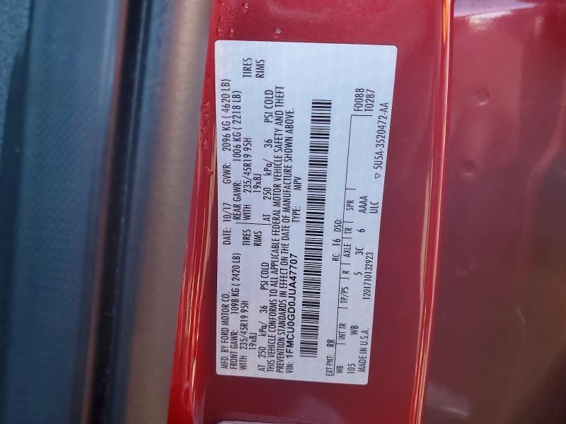 Speedometer Cluster MPH Fits 18 ESCAPE 5071018