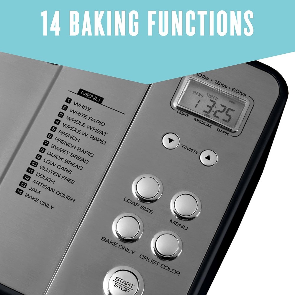 Breadman BK1050S 2 lb Professional Bread Maker Stainless Steel, Programmable