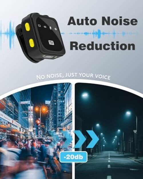 Wireless Lavalier Microphone for iPhone/Android with Type-C Plug, 48KHz, Noise