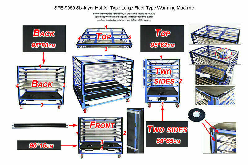 Screen Printing Frame Drying Cabinet 6 Layer Floor Type Warming Machine