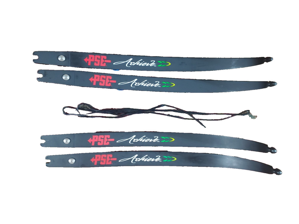 PSE Achieve Recurve Bow, 25" riser, 2 sets medium limbs, rest, plunger, bag