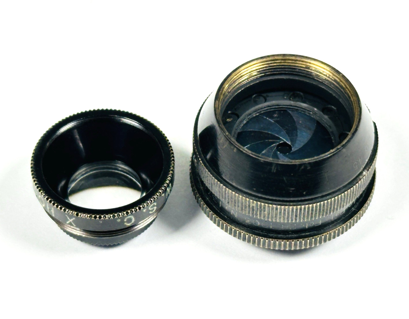 Antique Bausch & Lomb Zeiss 48mm Micro-Tessar Objective RMS Iris Diaphragm