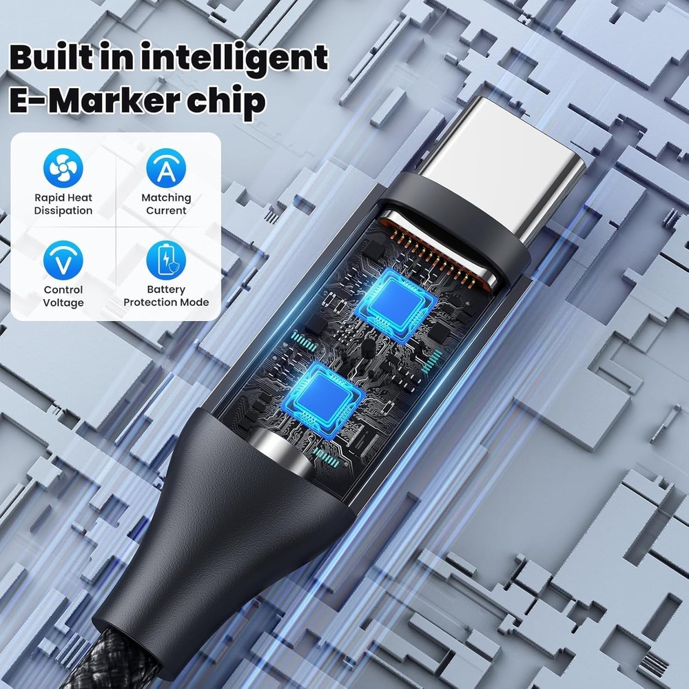 USB C Charger Cable 4ft,6A/66w Fast Charging Type C Data Nylon...
