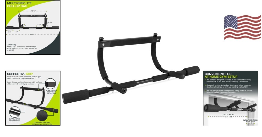 Multi-Function Pull-Up Bar for Upper Body Strength - Fits 24-32 Inch Doorways