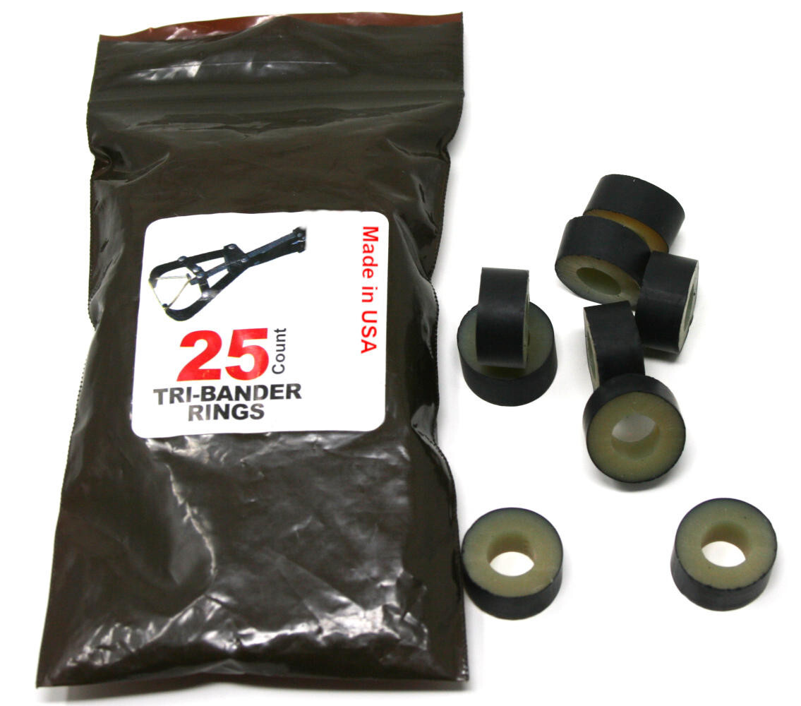 Tri Bander XL Band Rings 25 Castrate Bulls Goats Extra Large Bands Made in USA