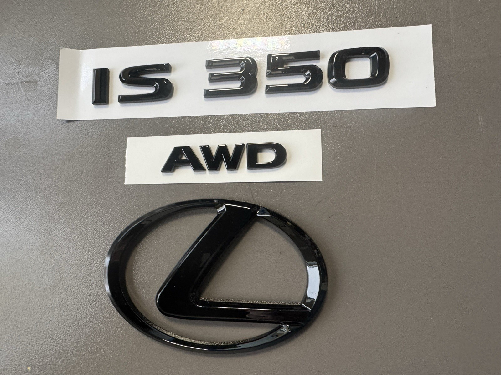 Gloss Black Emblem Badge Logo fits Lexus IS350 2014 2015 2016 2017 2018 2019